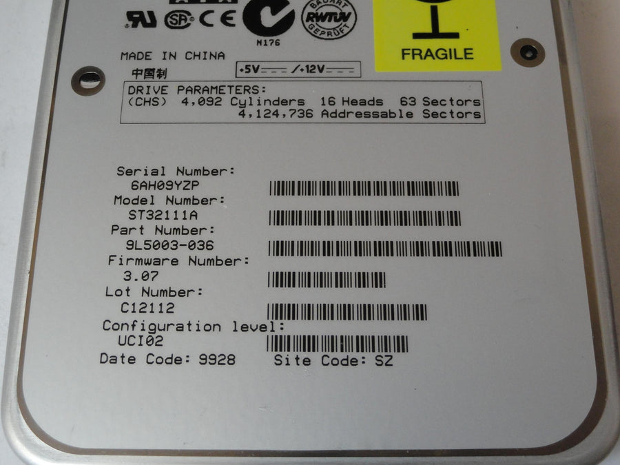 PR21511_9L5003-036_Seagate 2.1Gb IDE 4500rpm 3.5in HDD - Image2