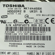 HDD2D92 - Toshiba 160Gb SATA 5400rpm 2.5in HDD - Refurbished