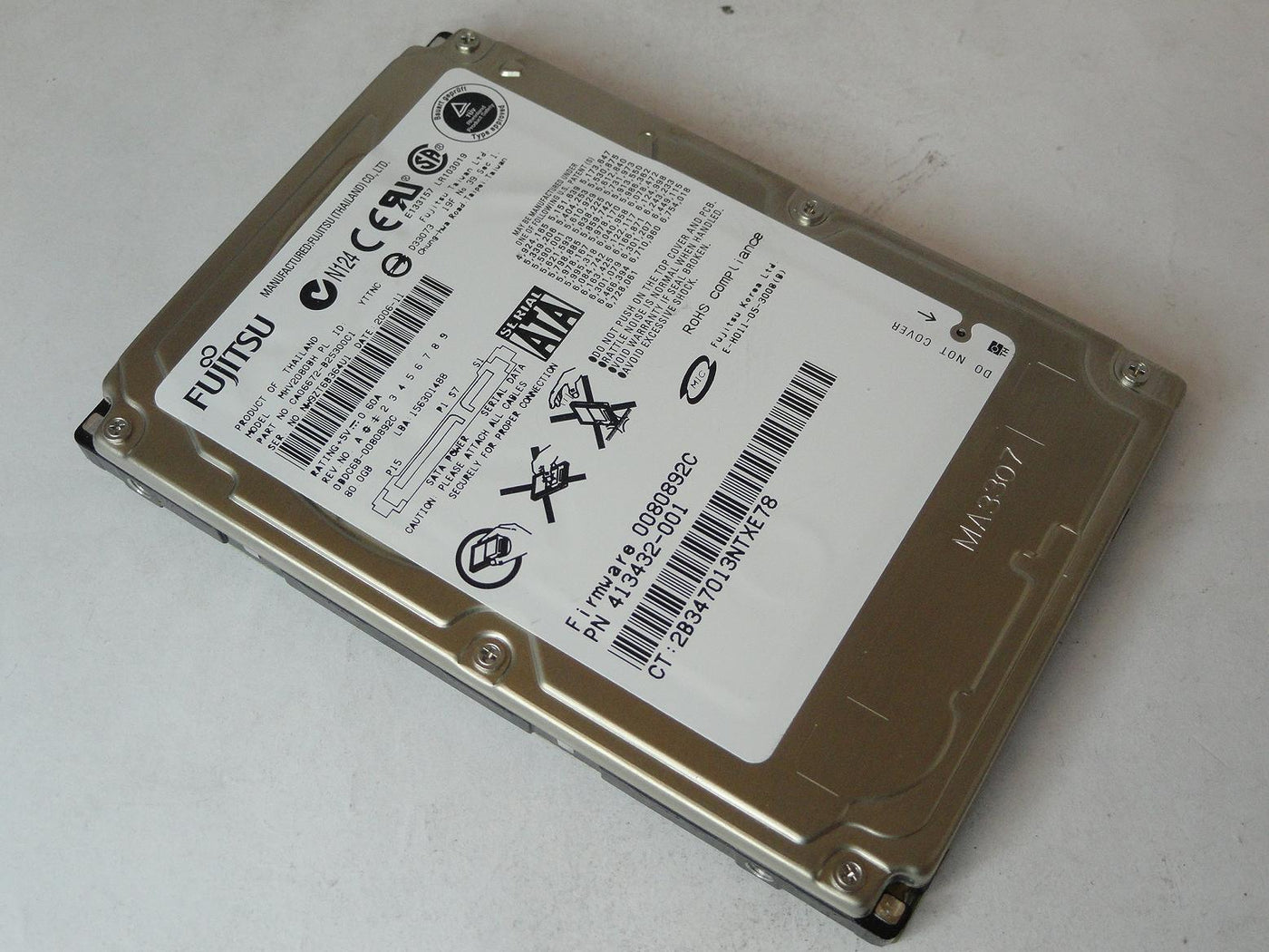 PR22920_CA06672-B25300C1_Fujitsu HP 80GB SATA 5400rpm 2.5in HDD - Image2