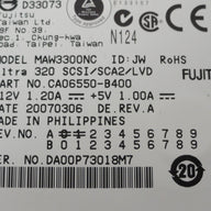 CA06550-B400 - Fujitsu 300Gb SCSI 80 Pin Ultra 320 10Krpm 3.5in HDD - Refurbished