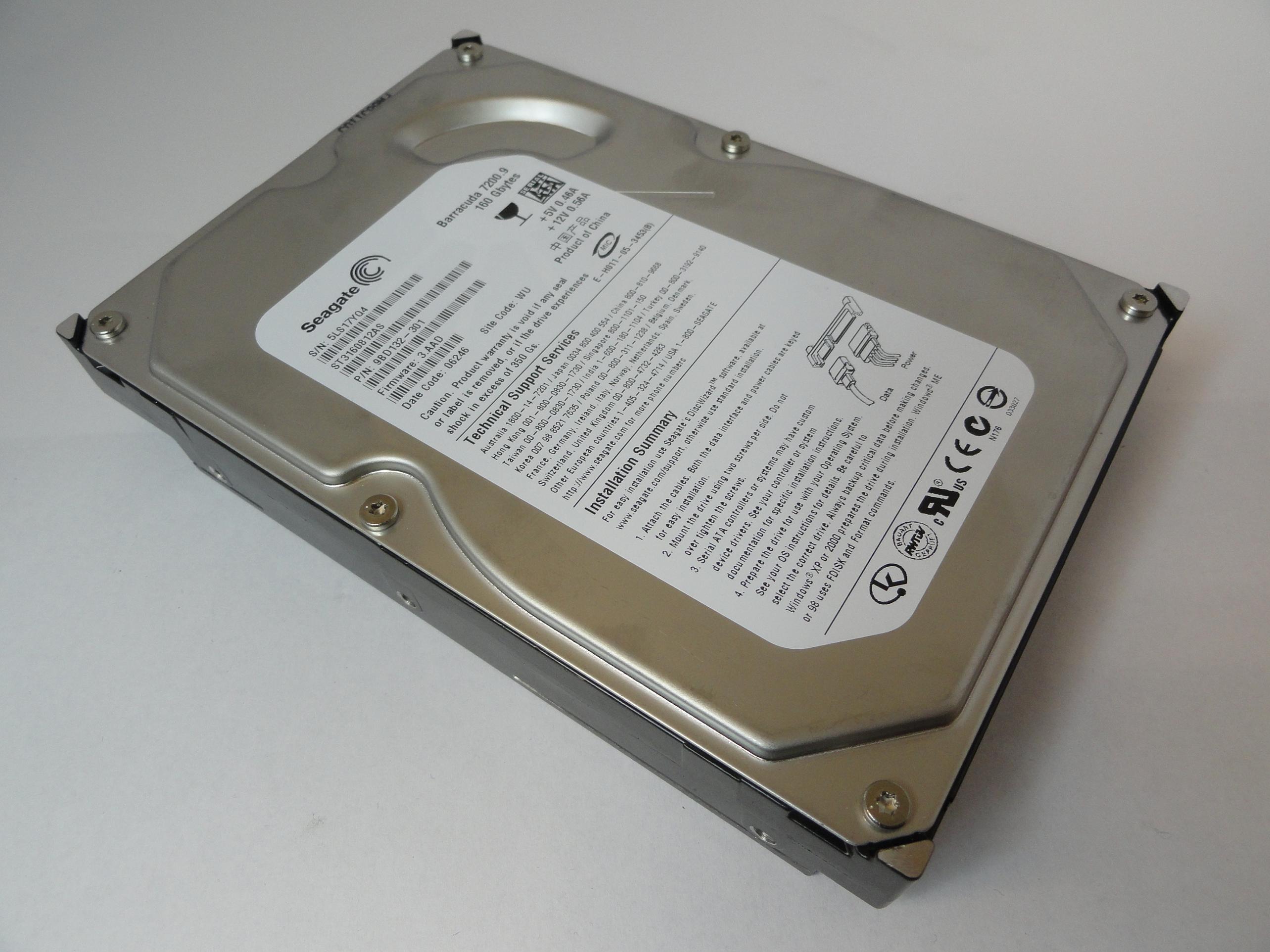 PR20999_9BD132-301_Seagate 160Gb SATA 7200rpm 3.5in HDD - Image2