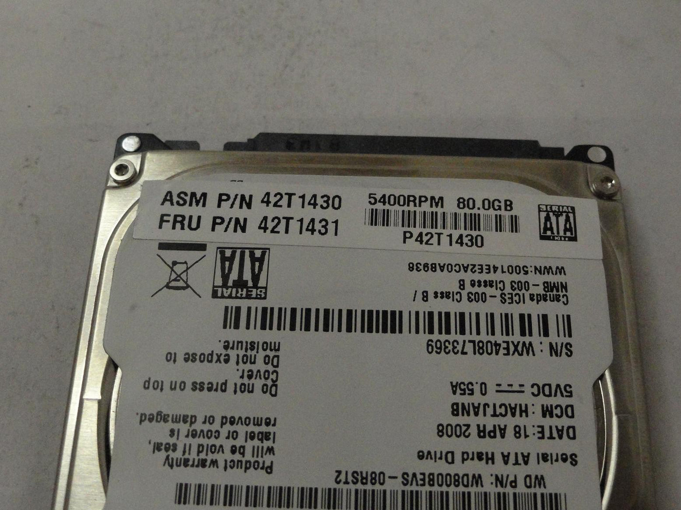 PR23928_WD800BEVS-08RS_WD Lenovo 80GB SATA 5400rpm 2.5in HDD - Image3