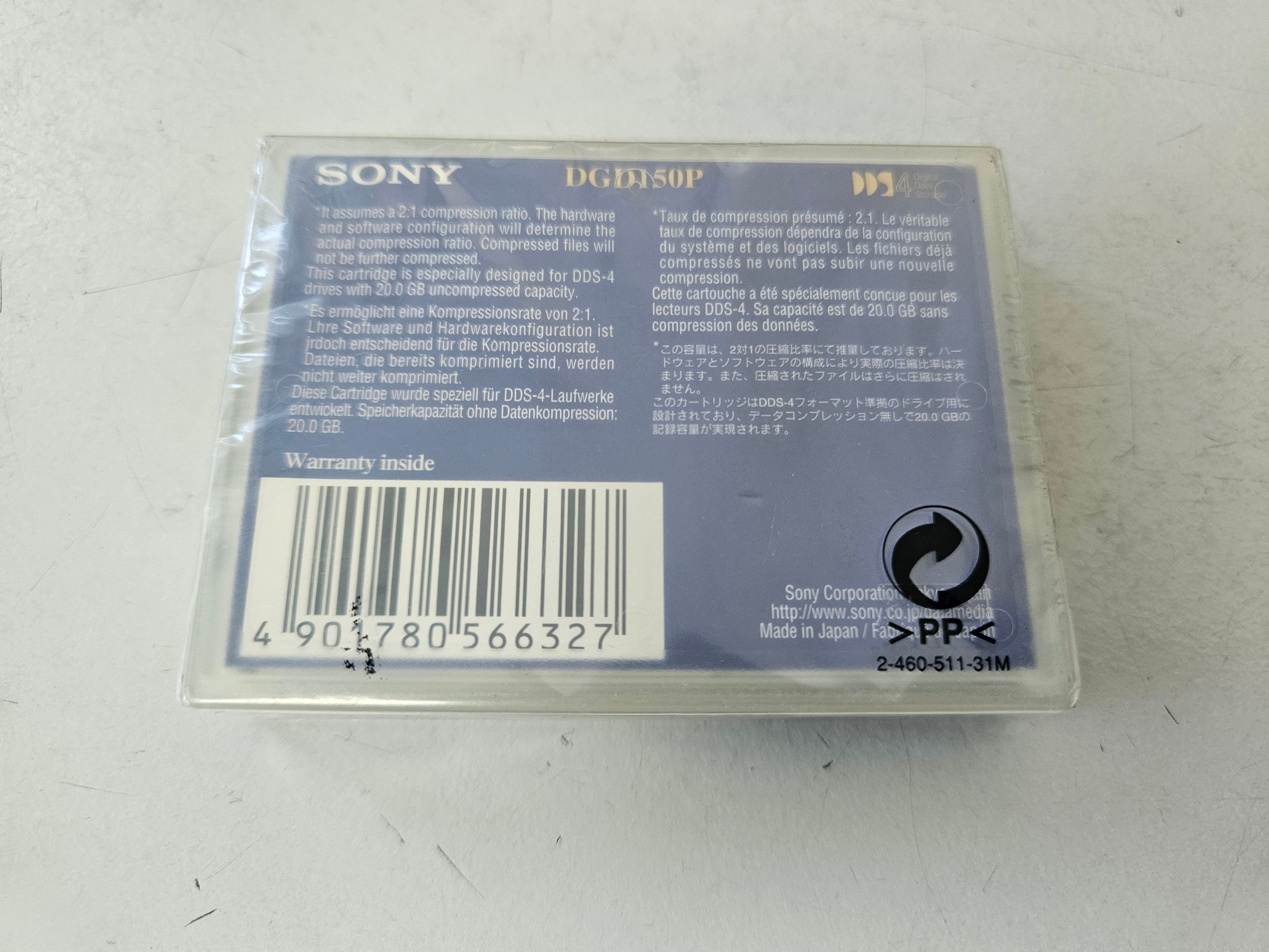 Sony 20/40GB 150m DDS4 Data Cartridge ( DGD150P ) NEW