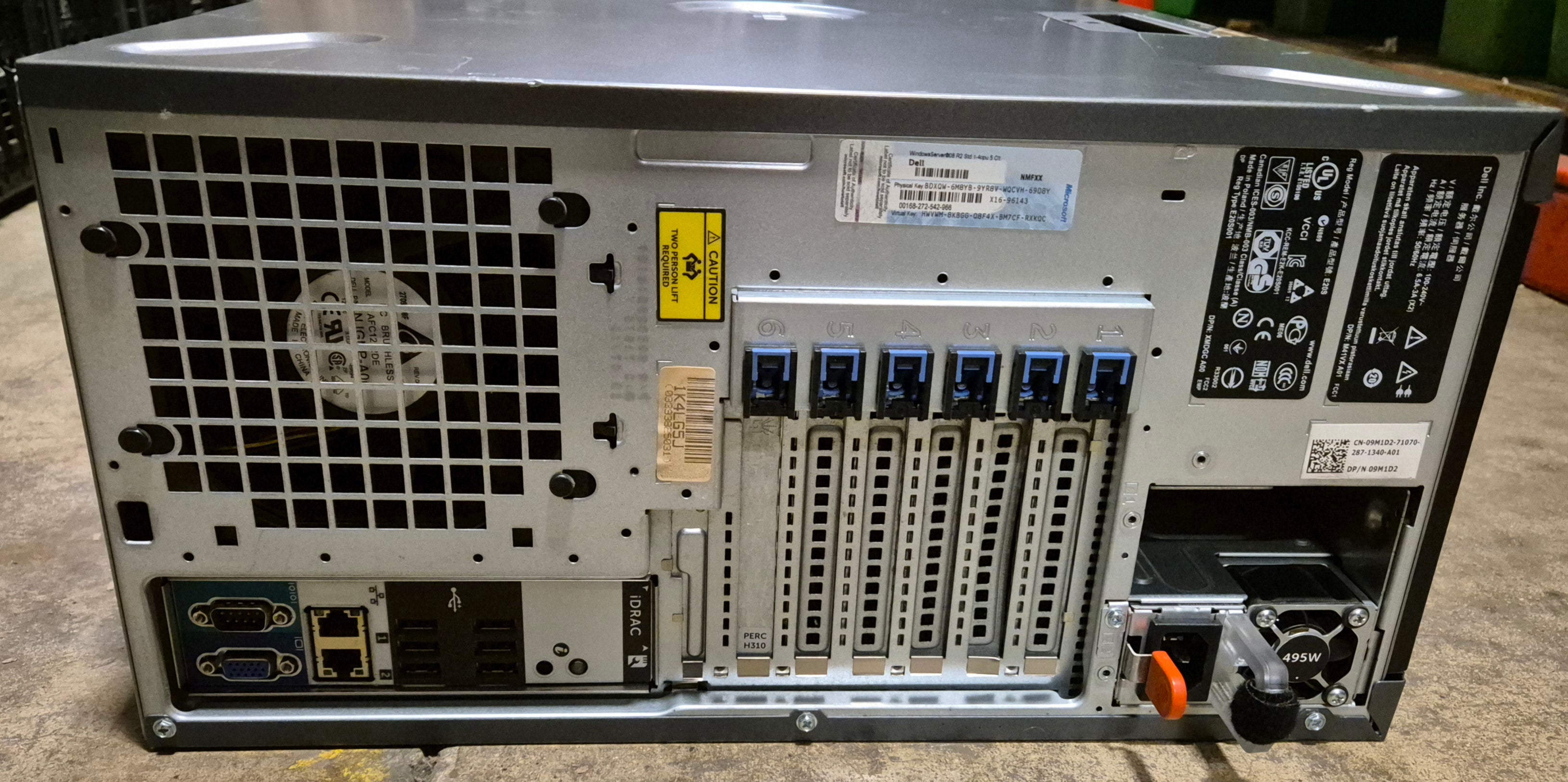 Dell PowerEdge T320 Xeon E5-2403 1.80Ghz NO RAM/HDD/OS DVD x1 PSU WinSVR 2008 COA ( E20S ) USED