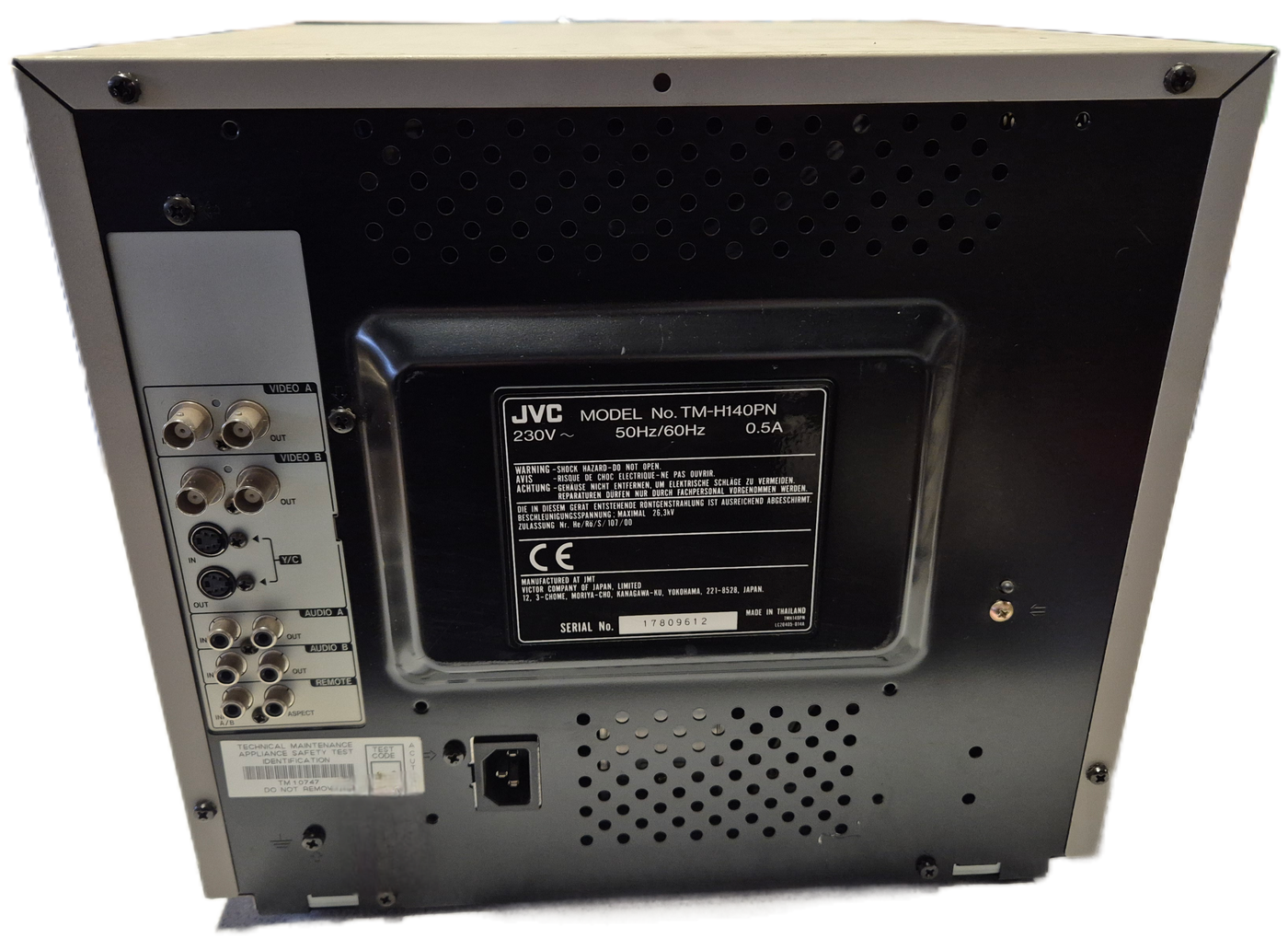 JVC TM-H140PN Colour Video Monitor - Broken Plastics Power on and menu display only tests complete SPR