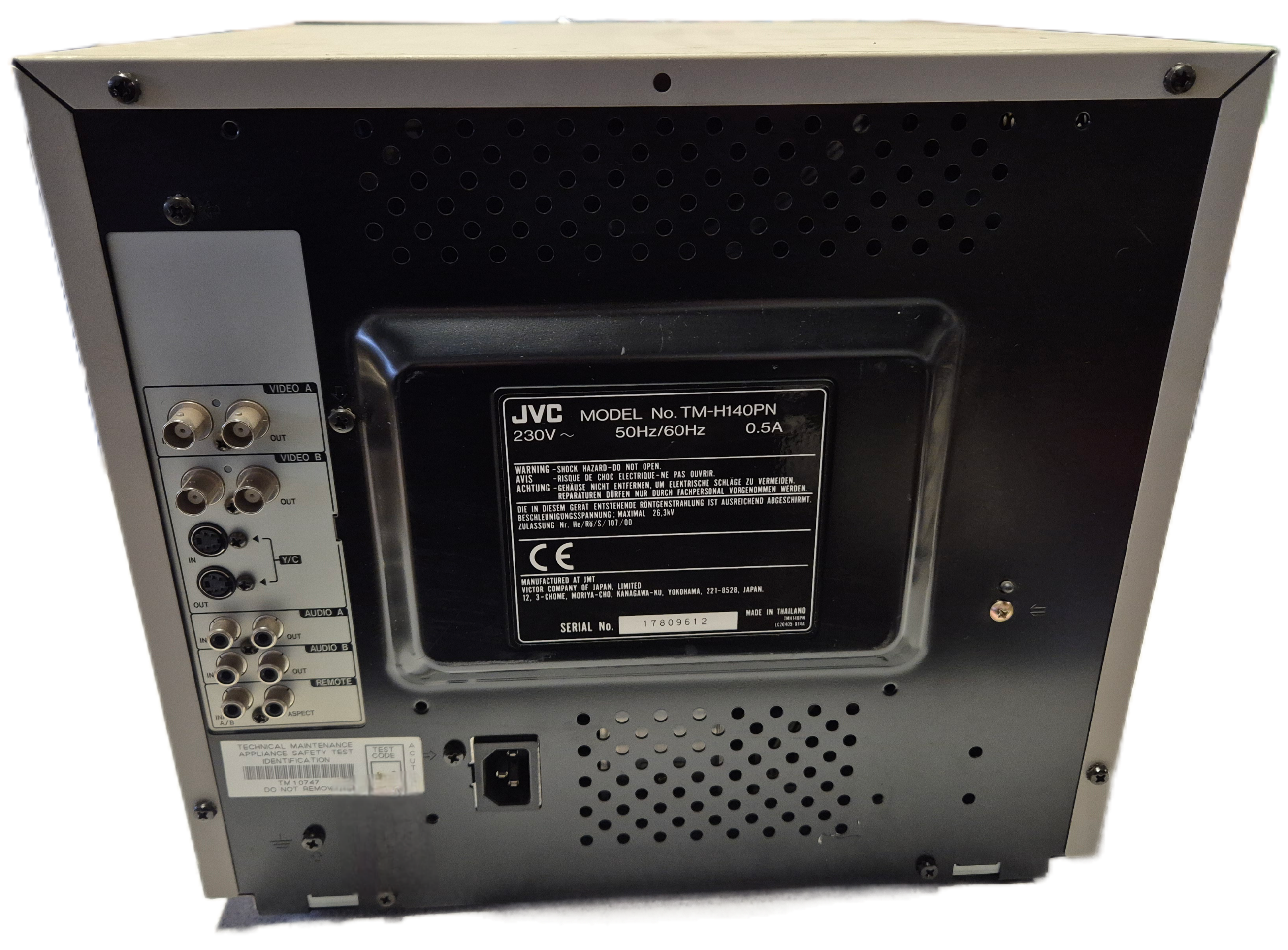 JVC TM-H140PN Colour Video Monitor - Broken Plastics Power on and menu display only tests complete SPR
