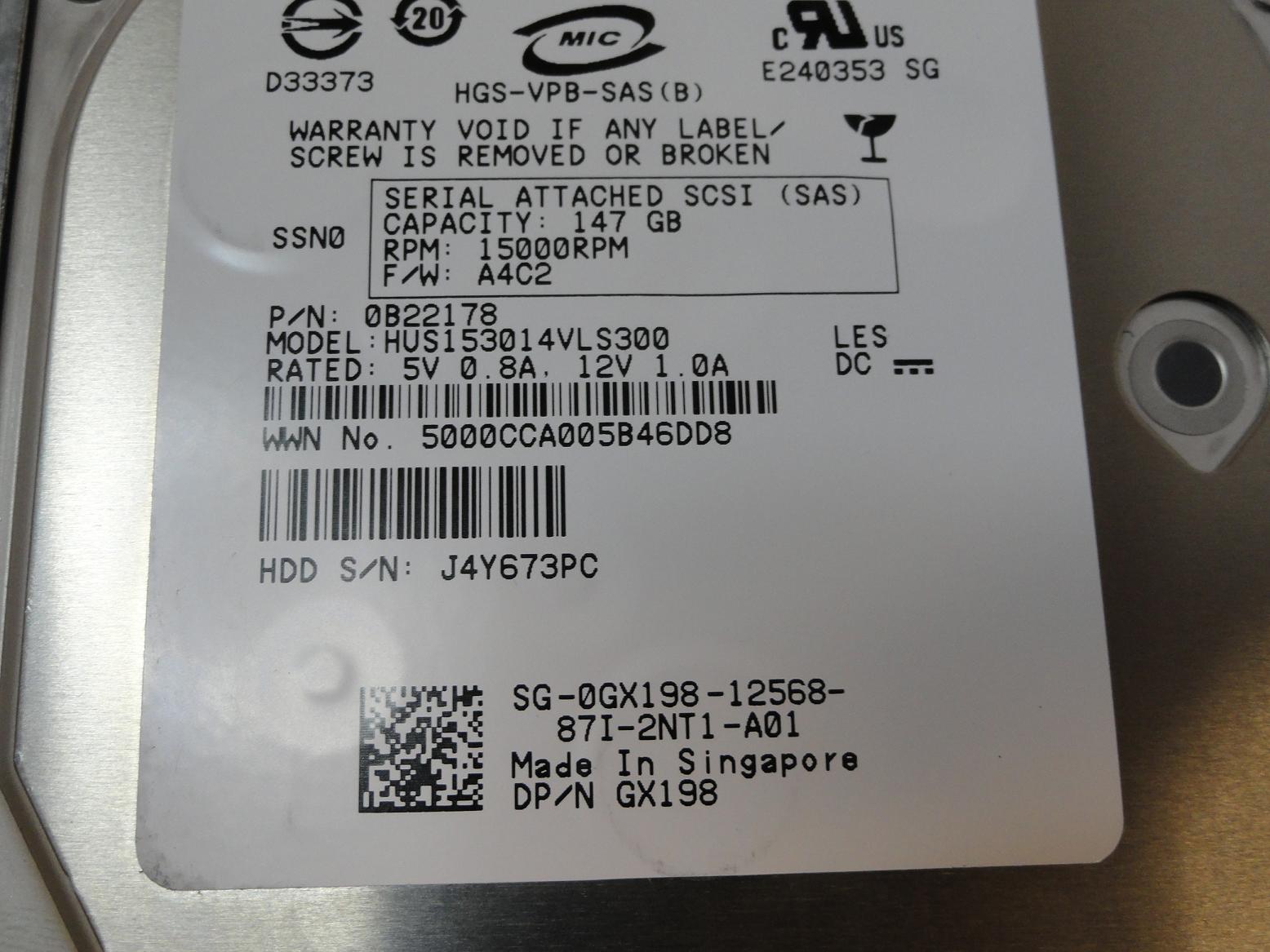 PR12503_0B22178_Hitachi Dell 147GB SAS 15Krpm 3.5in HDD - Image4