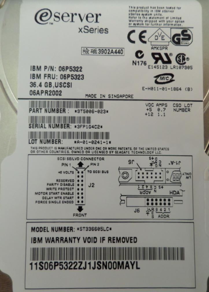 MC0089_9T5006-023_IBM / Seagate 36Gb SCSI 80 Pin 3.5" 10Krpm HDD - Image3