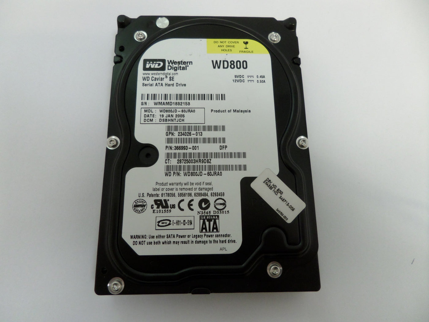 WD800JD-60JRA0 - Western Digital HP 80GB SATA 7200rpm 3.5in HDD - Refurbished