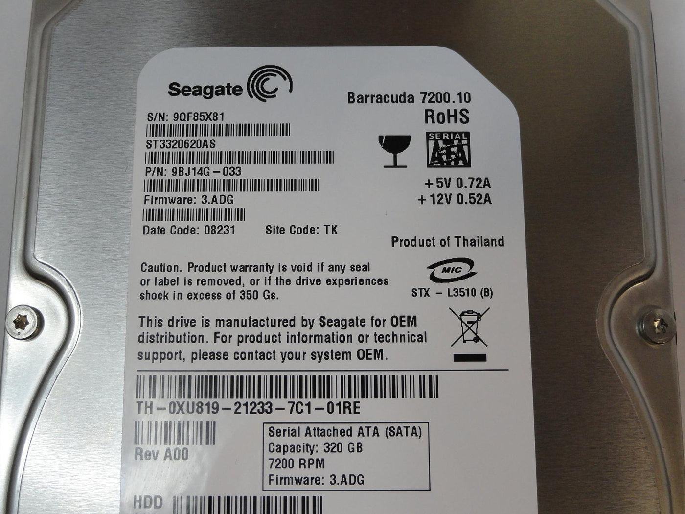 PR24153_9BJ14G-033_Seagate Dell 320GB SATA 7200rpm 3.5in HDD - Image3