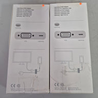 2x Apple A1439 Lightning to VGA Adapter ( MD825ZM/A ) NOB
