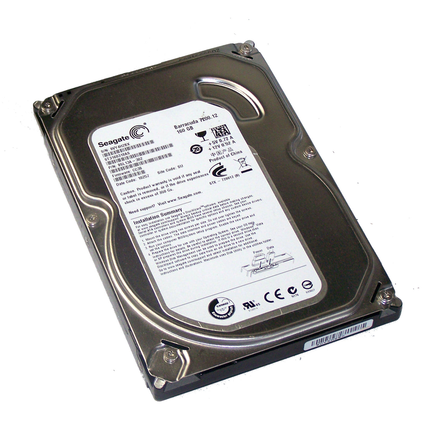 Seagate 160Gb SATA 7200rpm 3.5in HDD ( ST3160318AS 9SL13A-021 ) REF