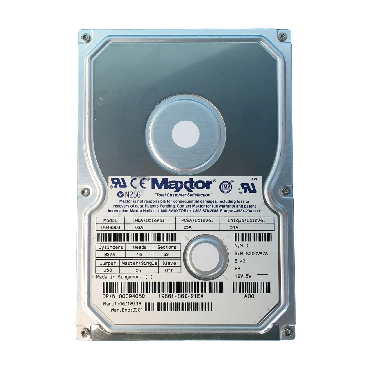 Maxtor Dell 4.3GB IDE 5400rpm 3.5in HDD ( 90432D3 09405C ) REF