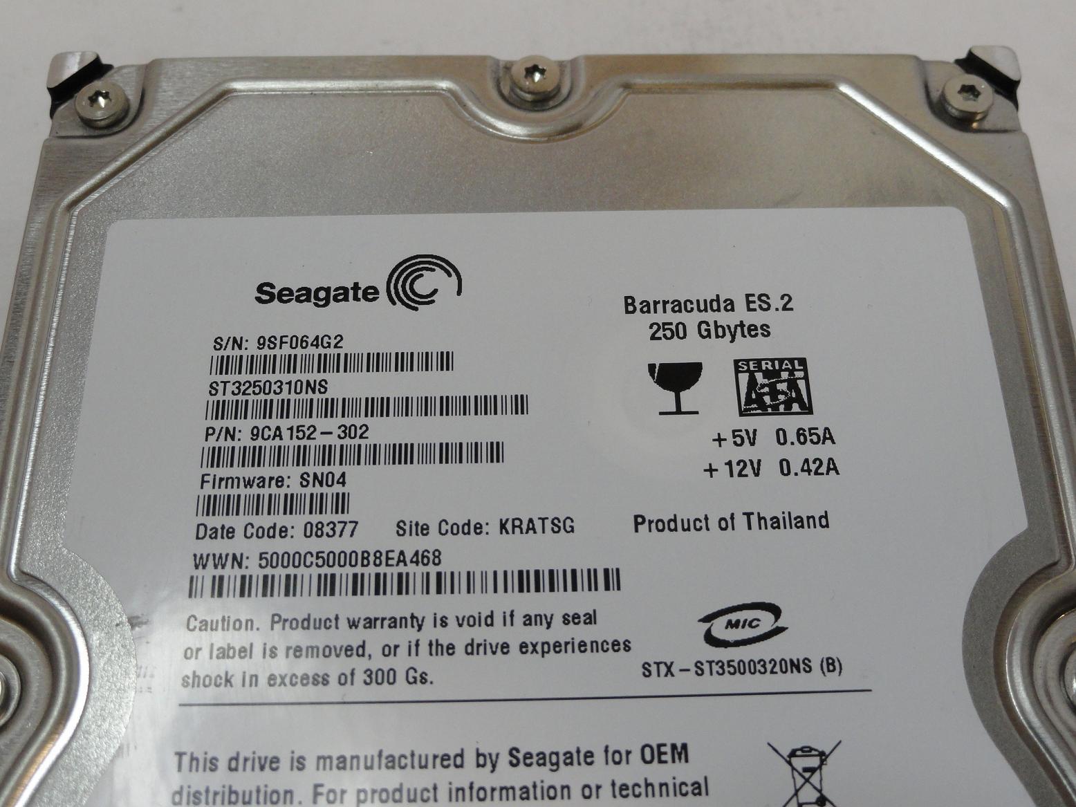 Seagate 250GB SATA 7200rpm 3.5in HDD ( ST3250310NS 9CA152-302 ) USED