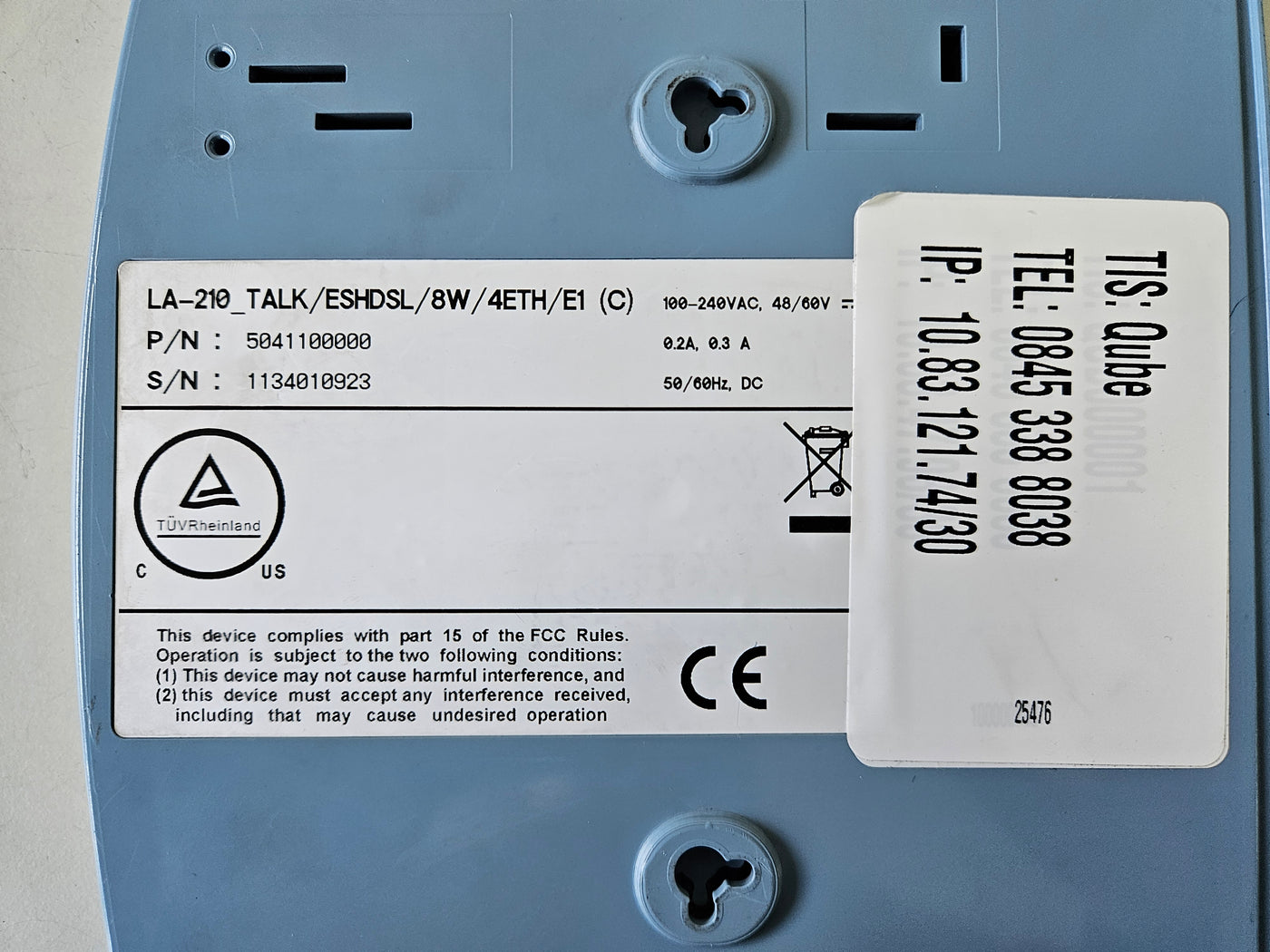 RAD Network Termination Unit NO PSU ( LA-210 LA-210_TALK/ESHDSL/8W/4ETH/E1 (C) 5041100000 ) USED