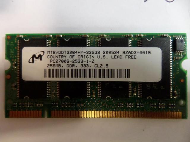 PR25191_MT8VDDT3264HY 335G3_Micron 256MB PC2700 200 Pin SODIMM - Image2