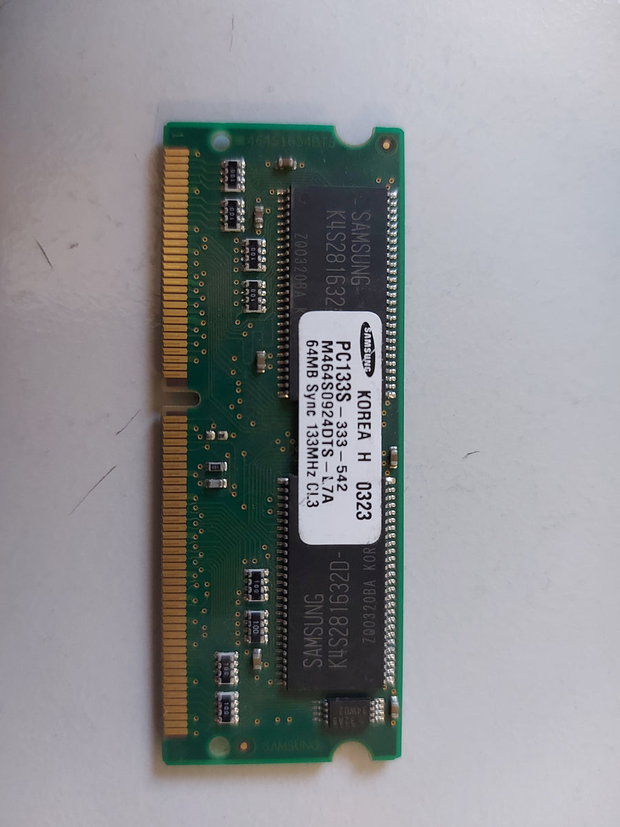Samsung 64MB 133MHz CL3 DDR SDRAM SODIMM Memory Module M464S0924DTS-L7A