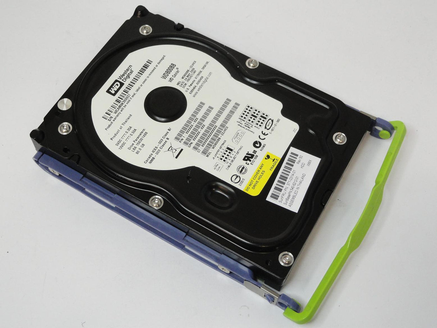 Western Digital Sun 80GB IDE 7200rpm 3.5in HDD in CADDY ( WD800BB-22JHC0 371-0314-01 540-6212-01 ) REF