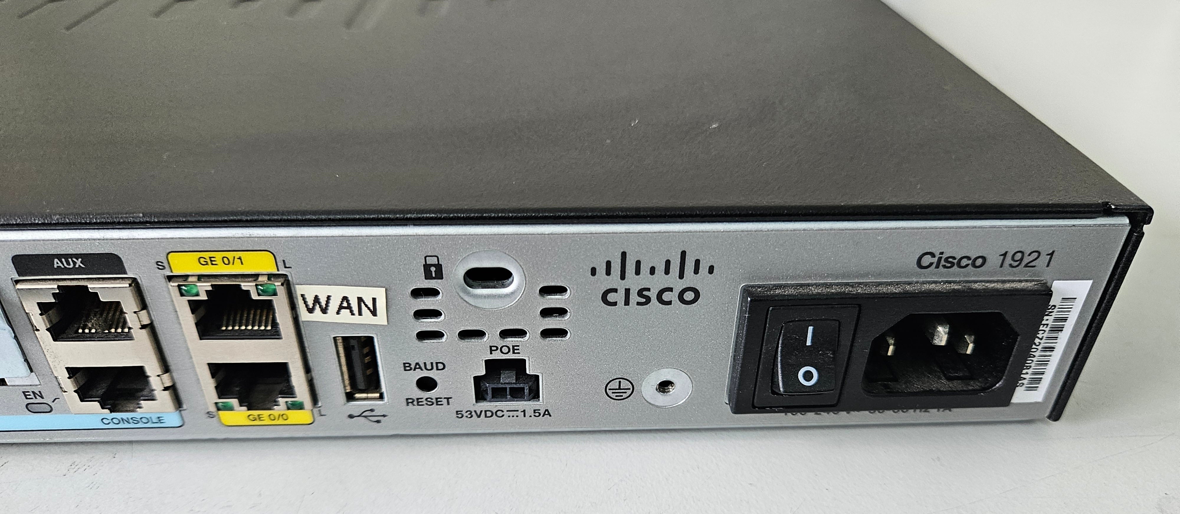 Cisco 1920 Series Integrated Services Gigabit Network Router ( CISCO1921/K9 V05 ) USED