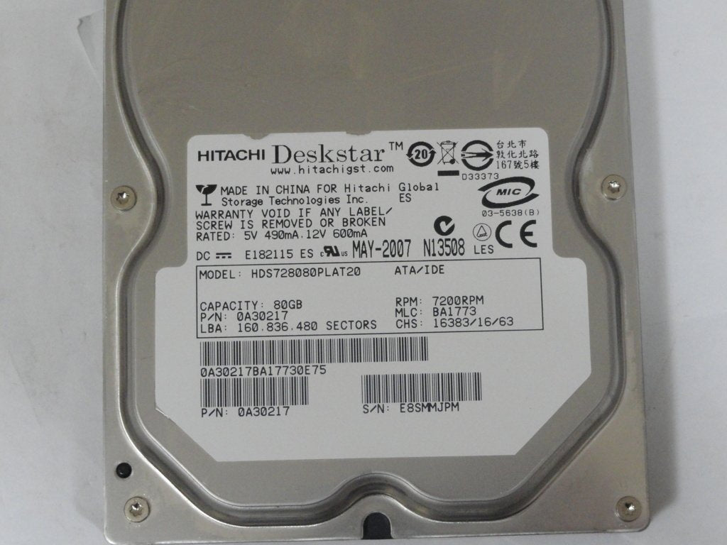 PR11537_0A30217_Hitachi Deskstar 82GB 3.5 IDE HDD - Image5