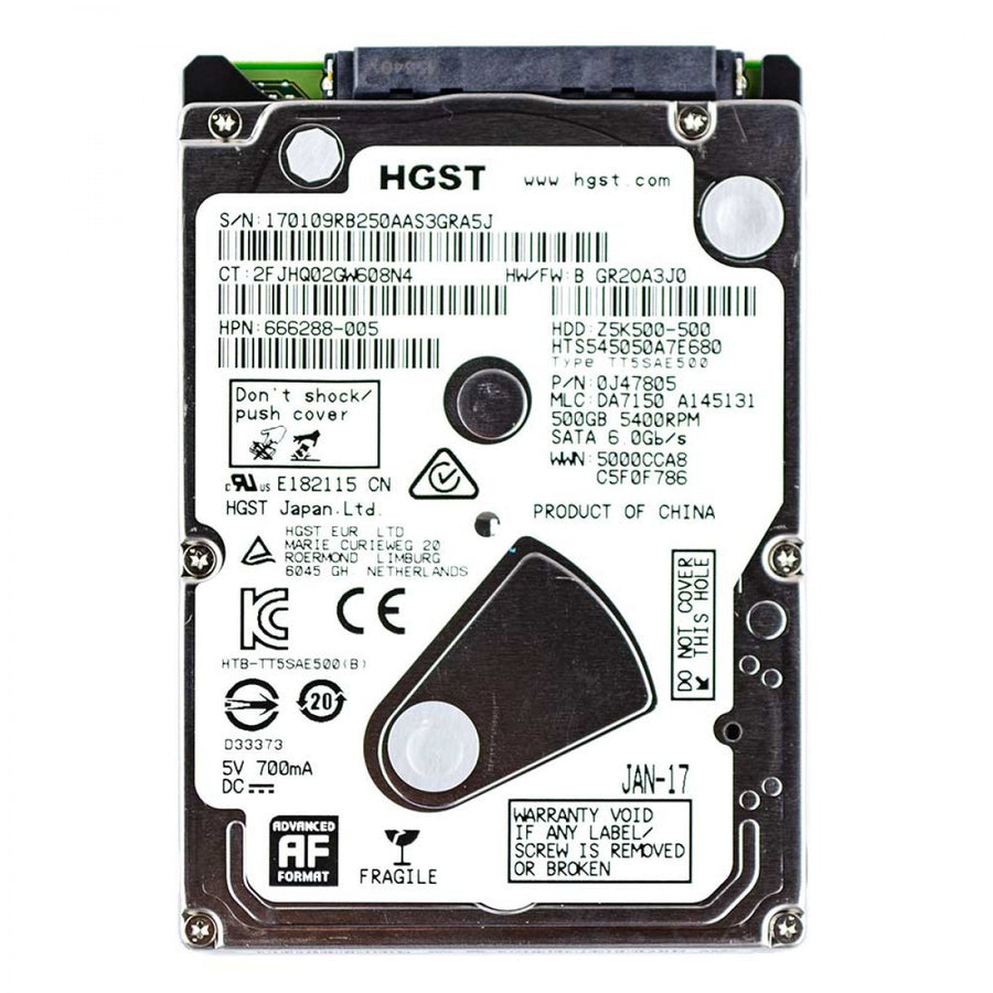Hitachi HP 500GB 5400RPM SATA 2.5in HDD ( 0J47805 HTS545050A7E680 666288-005 ) REF