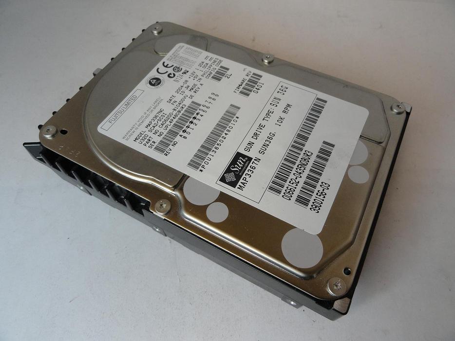 Fujitsu Sun 36GB SCSI 80 Pin 10Krpm 3.5in HDD ( CA06200-B10400VU MAP3367NC 390-0156-03 ) REF
