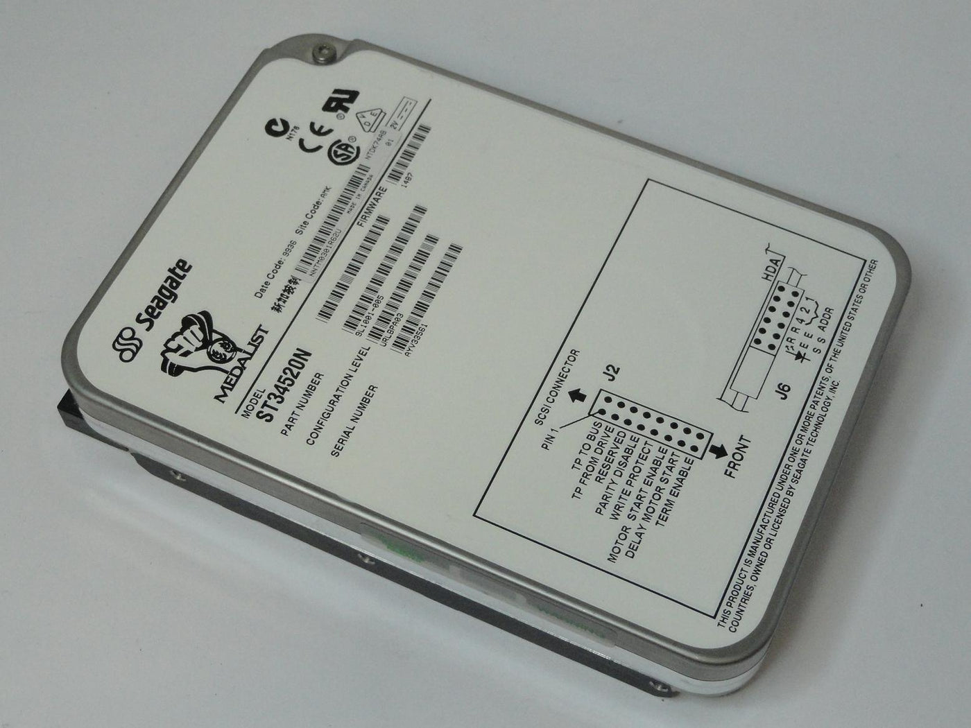 Seagate 4.5GB SCSI 50 Pin 7200rpm 3.5in HDD ( 9L1001-005 ST34520N ) REF