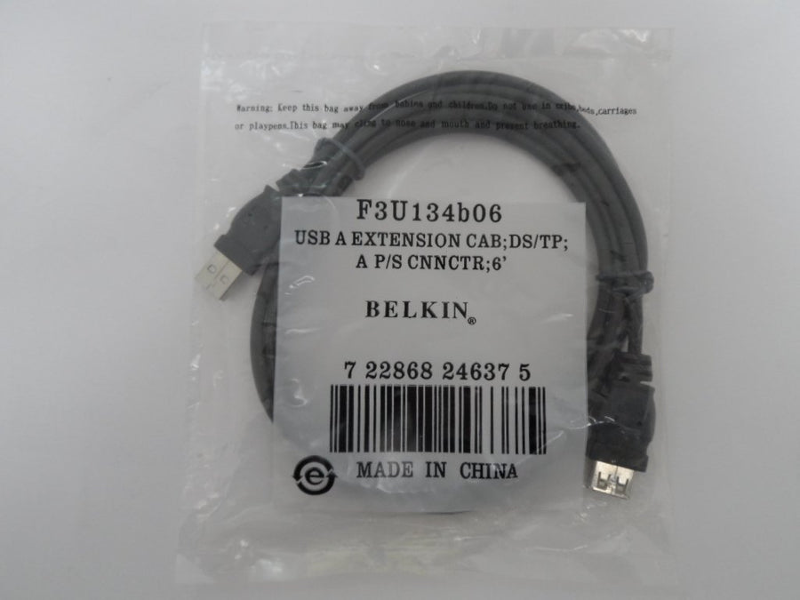F3U134b06 - Belkin USB 1.8m Extension Cable - Dark Gray - NEW