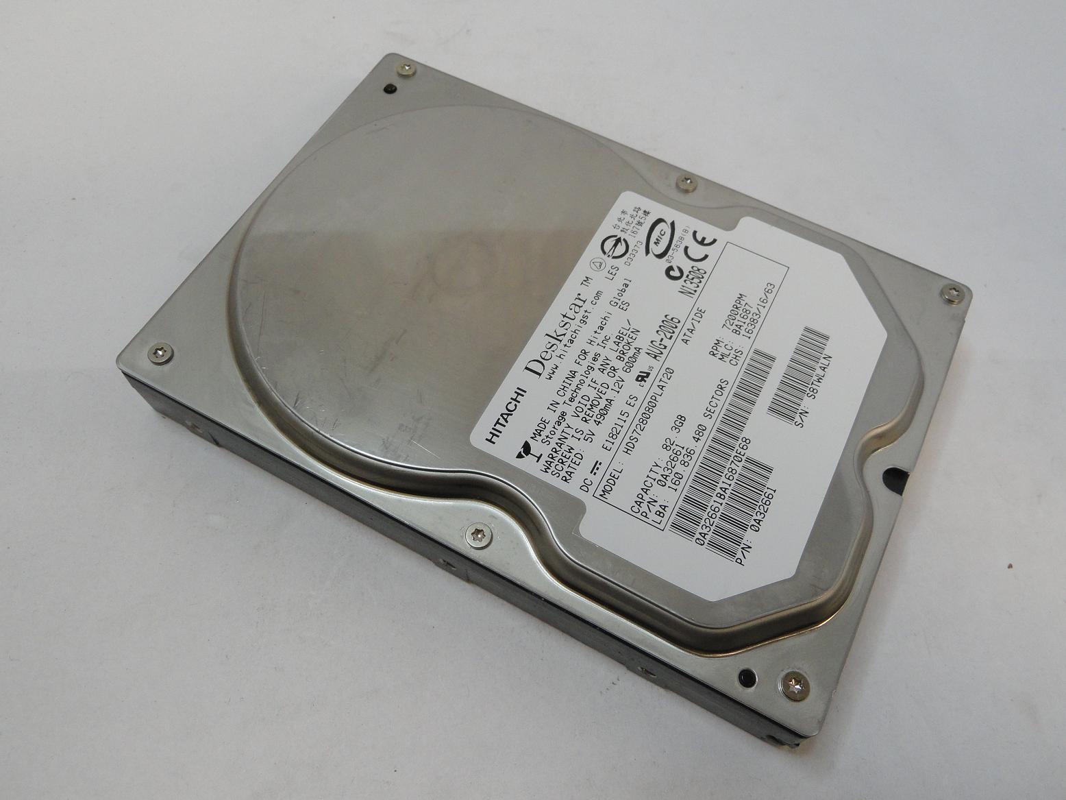 0A32661 - Hitachi 80GB IDE 7200rpm 3.5in HDD - Refurbished