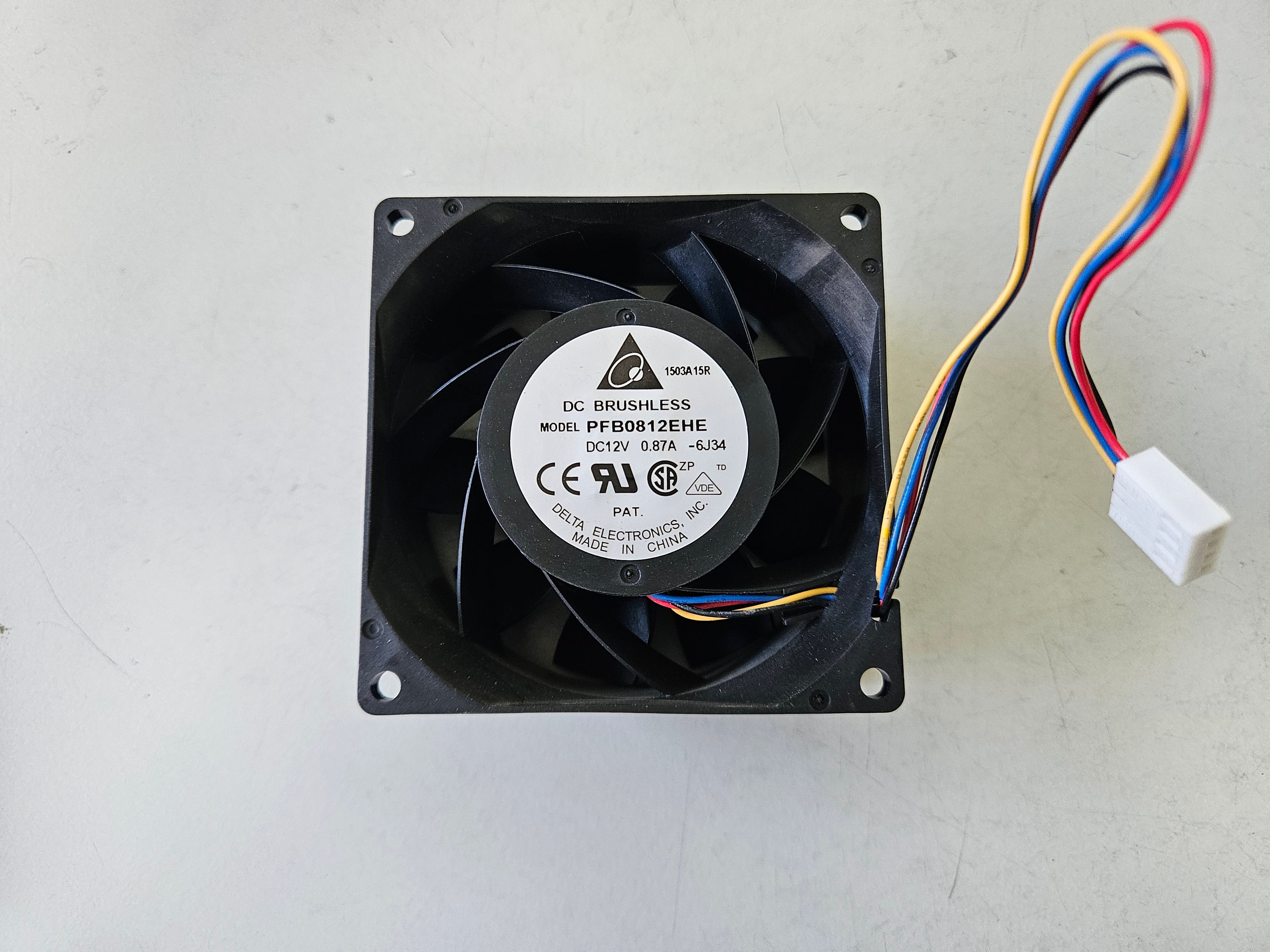Delta Electronics 12VDC 0.87A DC Brushless Fan ( PFB0812EHE ) USED