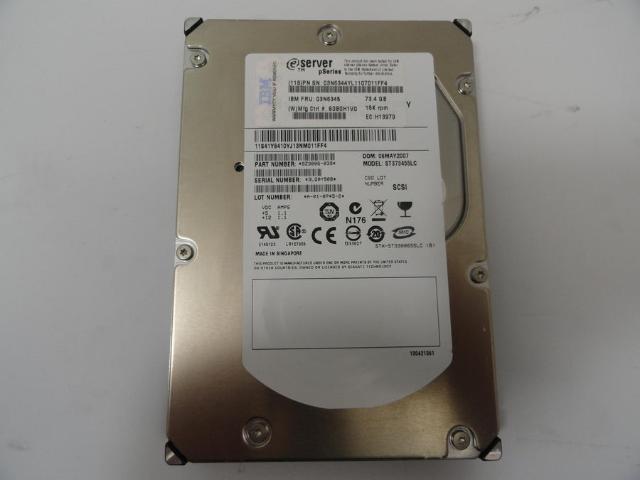 41Y8410 - IBM/Seagate 73Gb 15Krpm 3.5" SCSI 80Pin HDD - Refurbished