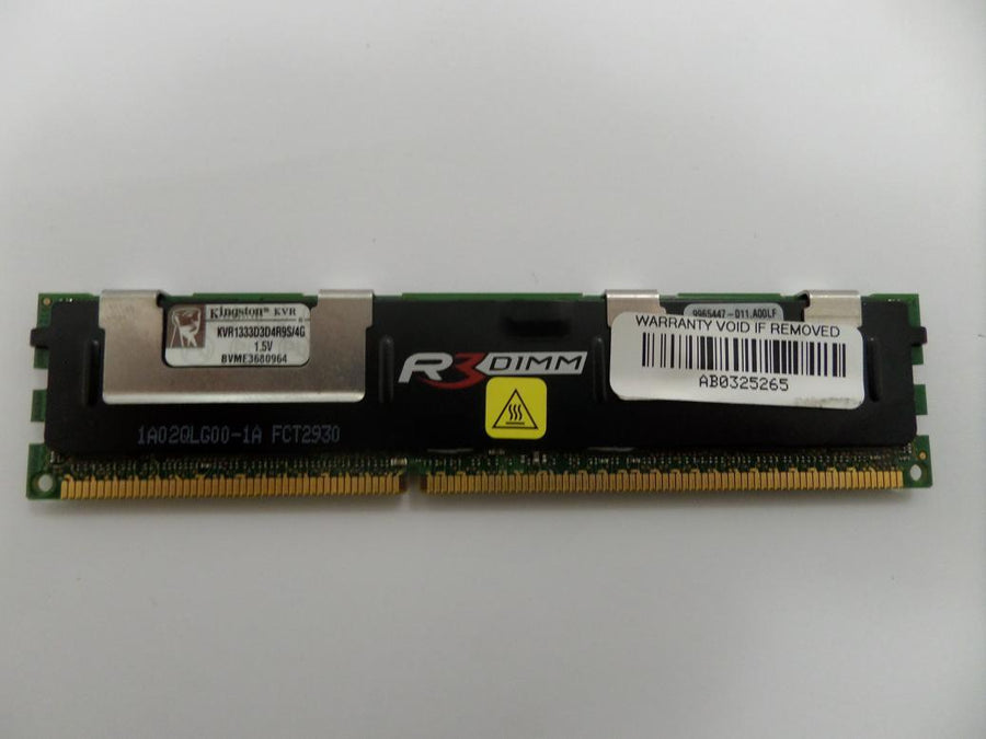 KVR1333D3D4R9S/4G - Kingston 4GB PC3-10600 DDR3-1333MHz ECC Reg CL9 240-Pin DIMM Dual Rank x4 Memory Module - Refurbished
