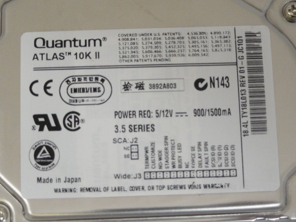 MC5850_TY18L013_Quantum 18GB SCSI 68pin 10Krpm 3.5in HDD - Image2