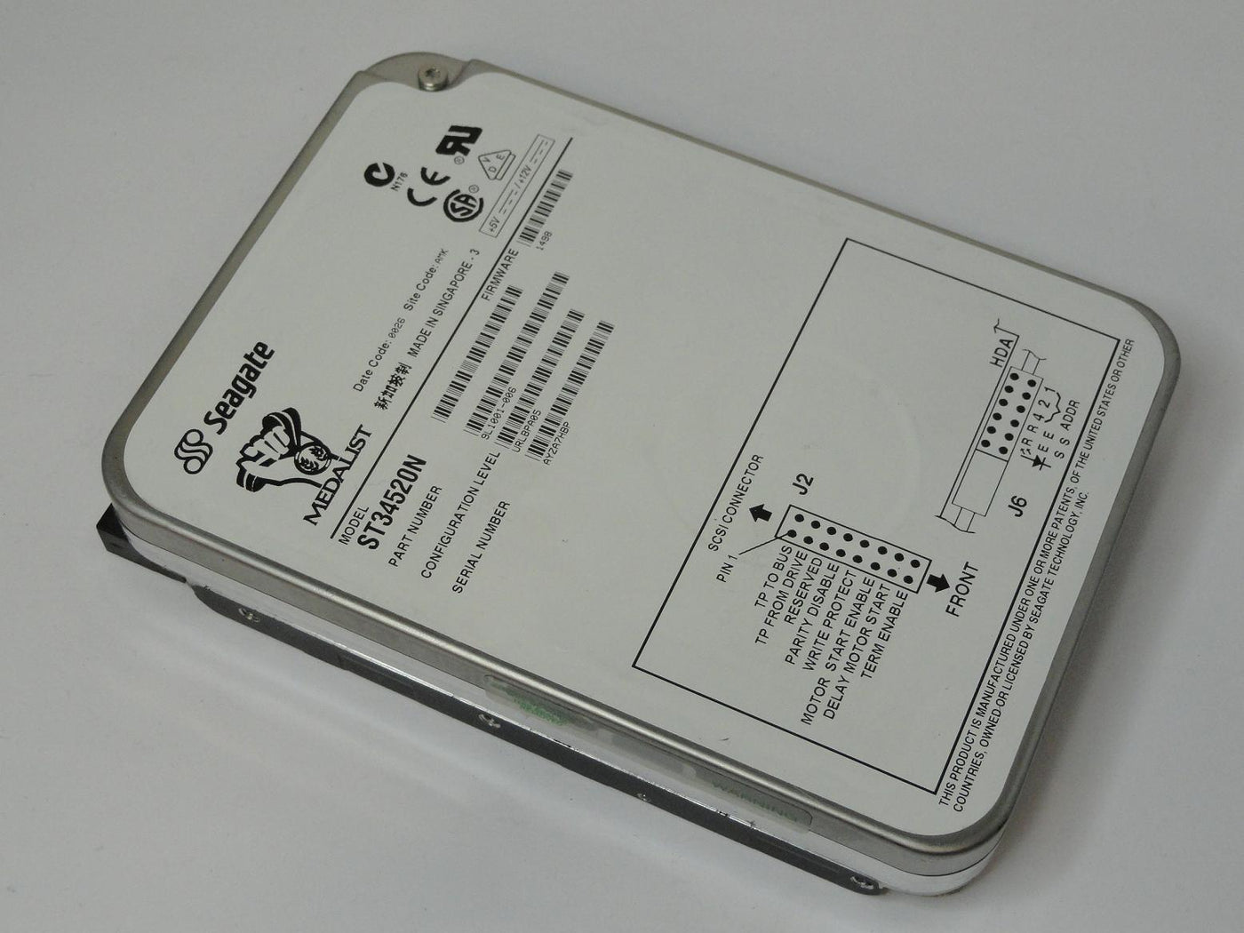 Seagate 4.5GB SCSI 50 Pin 7200rpm 3.5in HDD ( 9L1001-006 ST34520N ) USED