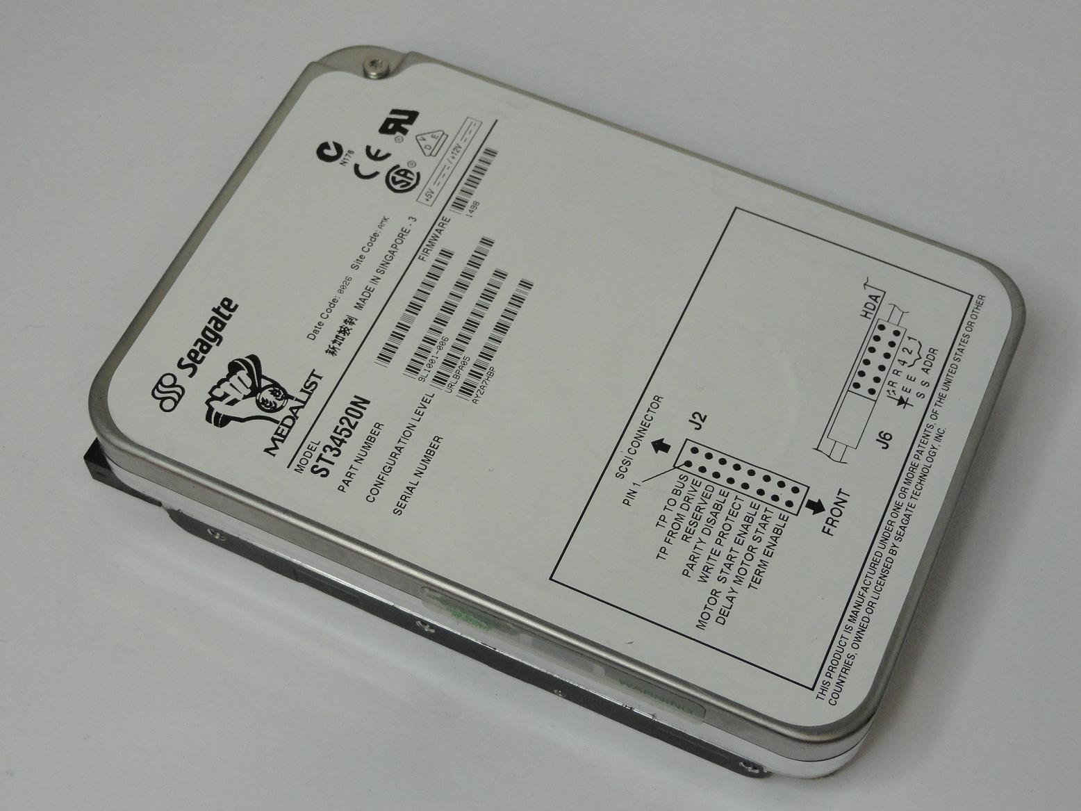 Seagate 4.5GB SCSI 50 Pin 7200rpm 3.5in HDD ( 9L1001-006 ST34520N ) USED