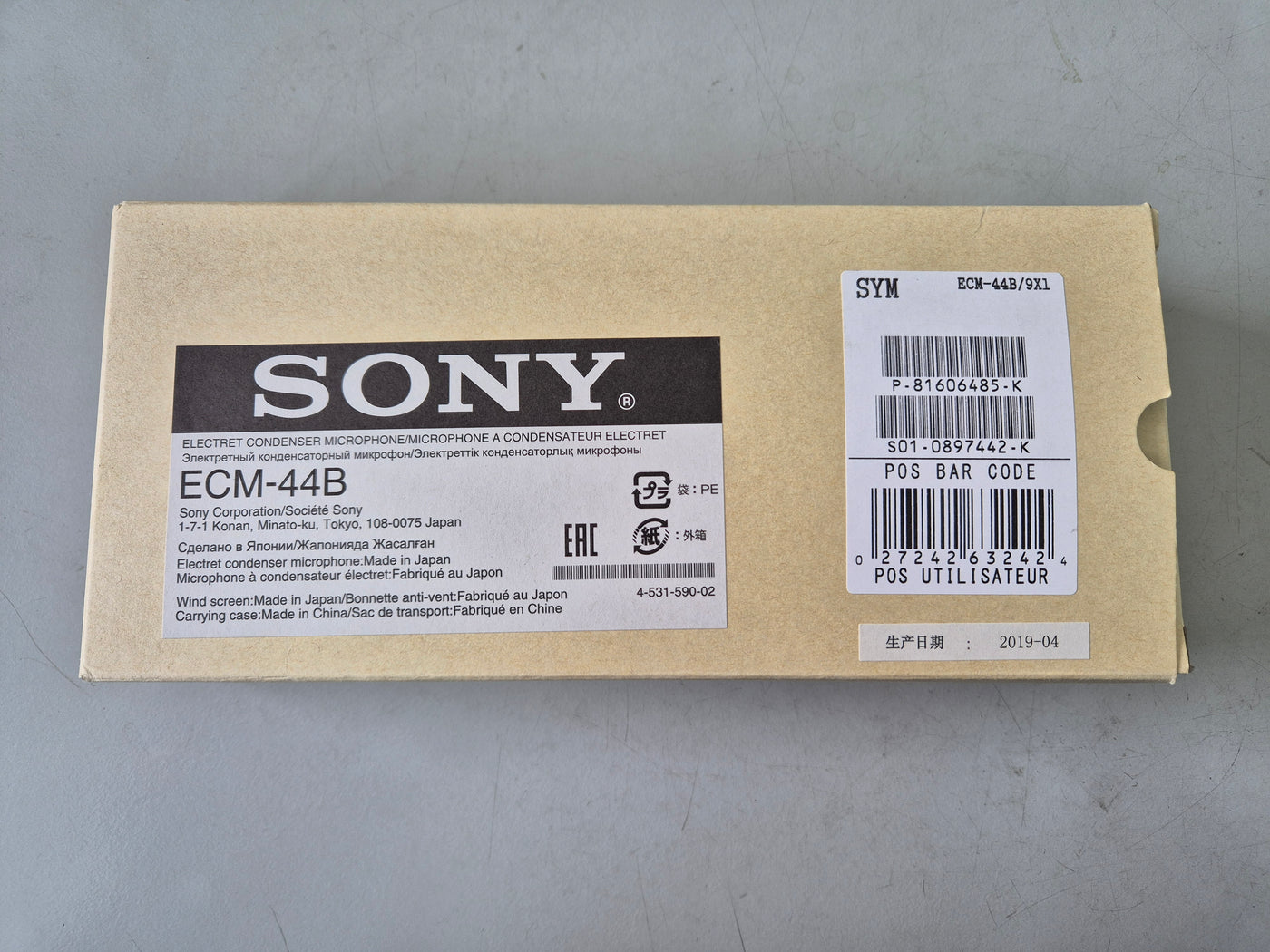 Sony Omni-Directional Lavalier Electret Condenser Microphone ( ECM-44B ) NOB