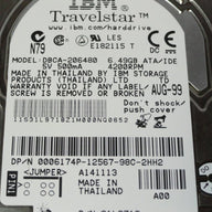 IBM Dell 6.4Gb IDE 4200rpm 2.5in HDD ( 31L9718 DBCA-206480 6174P 0006174P ) REF