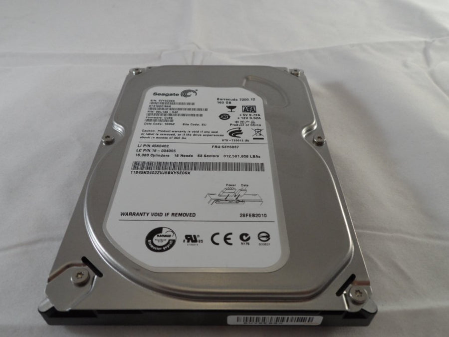 9CY112-510 - Seagate 160Gb SATA 3.5" 7200rpm HDD  - Refurbished