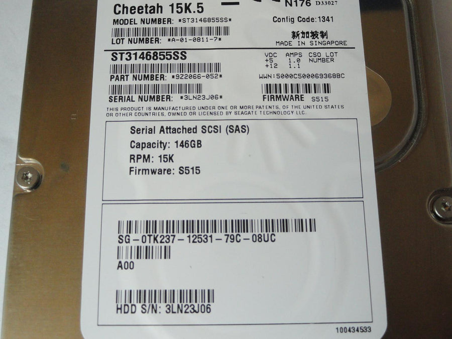 PR23075_9Z2066-052_Seagate Dell 146Gb SAS 15Krpm 3.5in HDD - Image2