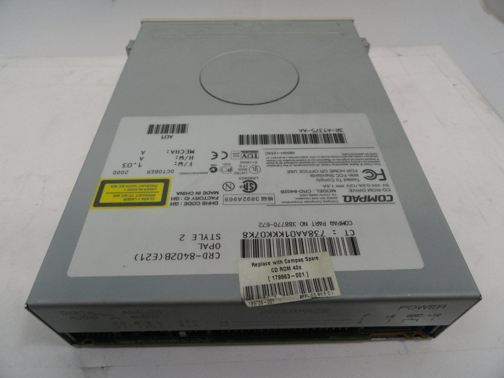 Compaq 5.25in 40x Read CD Drive White