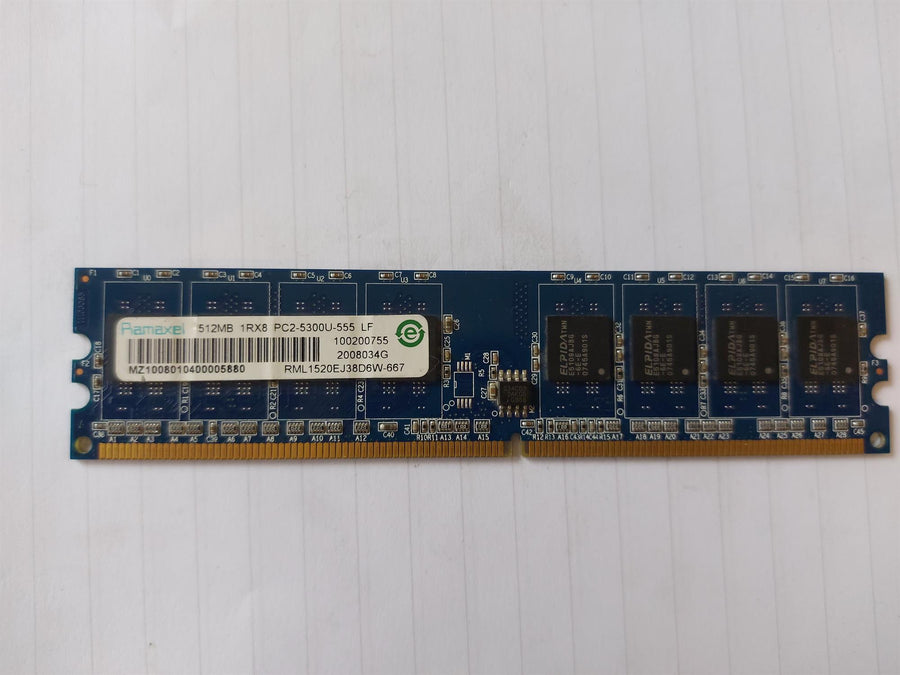 Ramaxel HP 512MB PC2-5300 667MHz NonECC Unbuffered CL5 DDR2 SDRAM UDIMM Memory Module (RML1520EJ38D6W-667 377725-888)