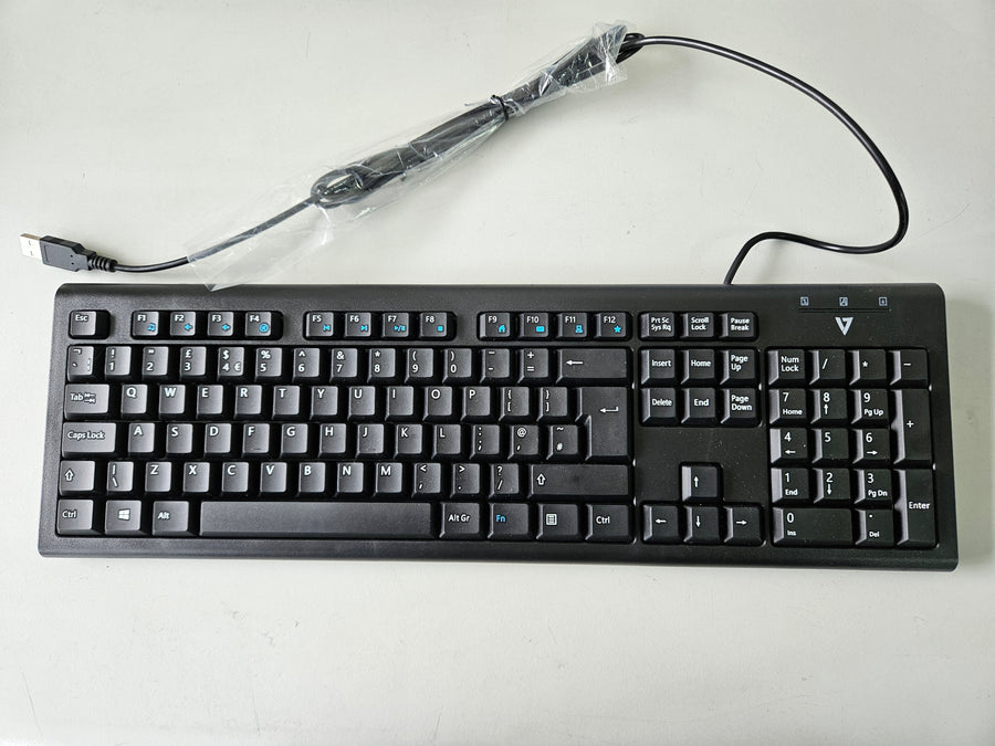 V7 USB Wired Keyboard - Black QWERTY ( CKU200UK ) REF