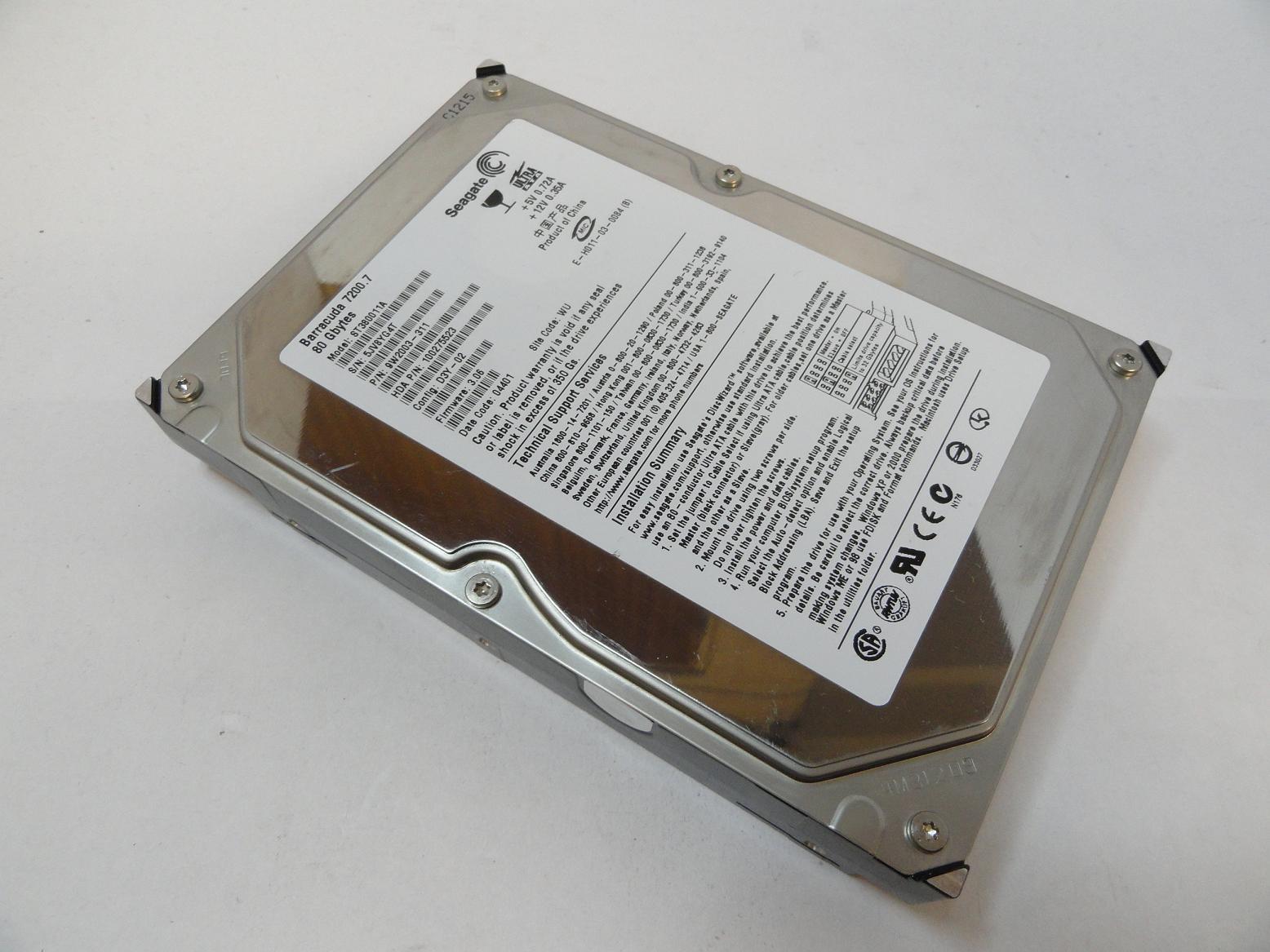 9W2003-311 - Seagate 80GB IDE 7200rpm 3.5in HDD - Refurbished