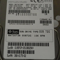 Fujitsu Sun 72GB SCSI 80 Pin 10krpm 3.5in HDD ( CA06350-B12000SU MAT3073NC 390-0175-02 3900175-02 ) USED