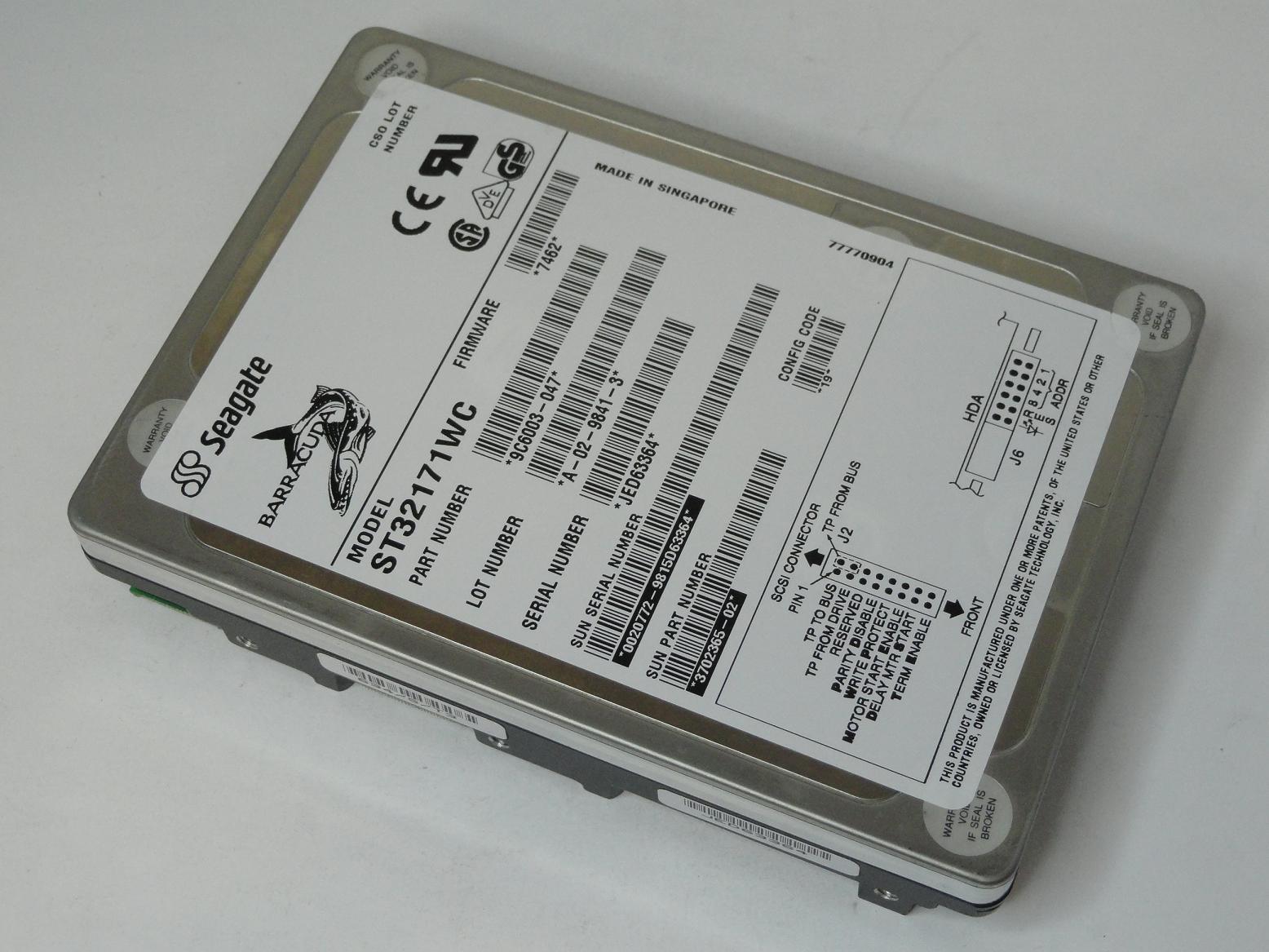 9C6003-047 - Seagate Sun 2.1GB SCSI 80 Pin 7200rpm 3.5in Barracuda HDD - USED