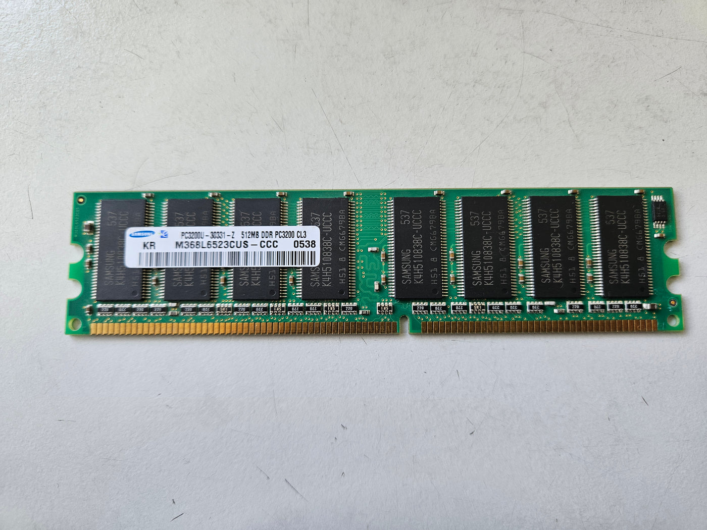 Samsung 512MB PC3200 DDR-400MHz CL3 184-Pin DIMM ( M368L6523CUS-CCC ) REF