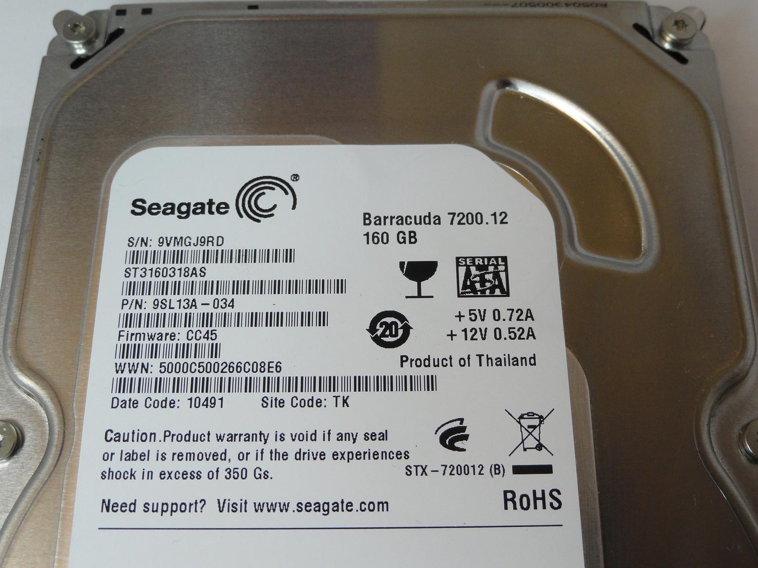 PR13272_9SL13A-034_Seagate Dell 160GB SATA 7200rpm 3.5in HDD - Image3