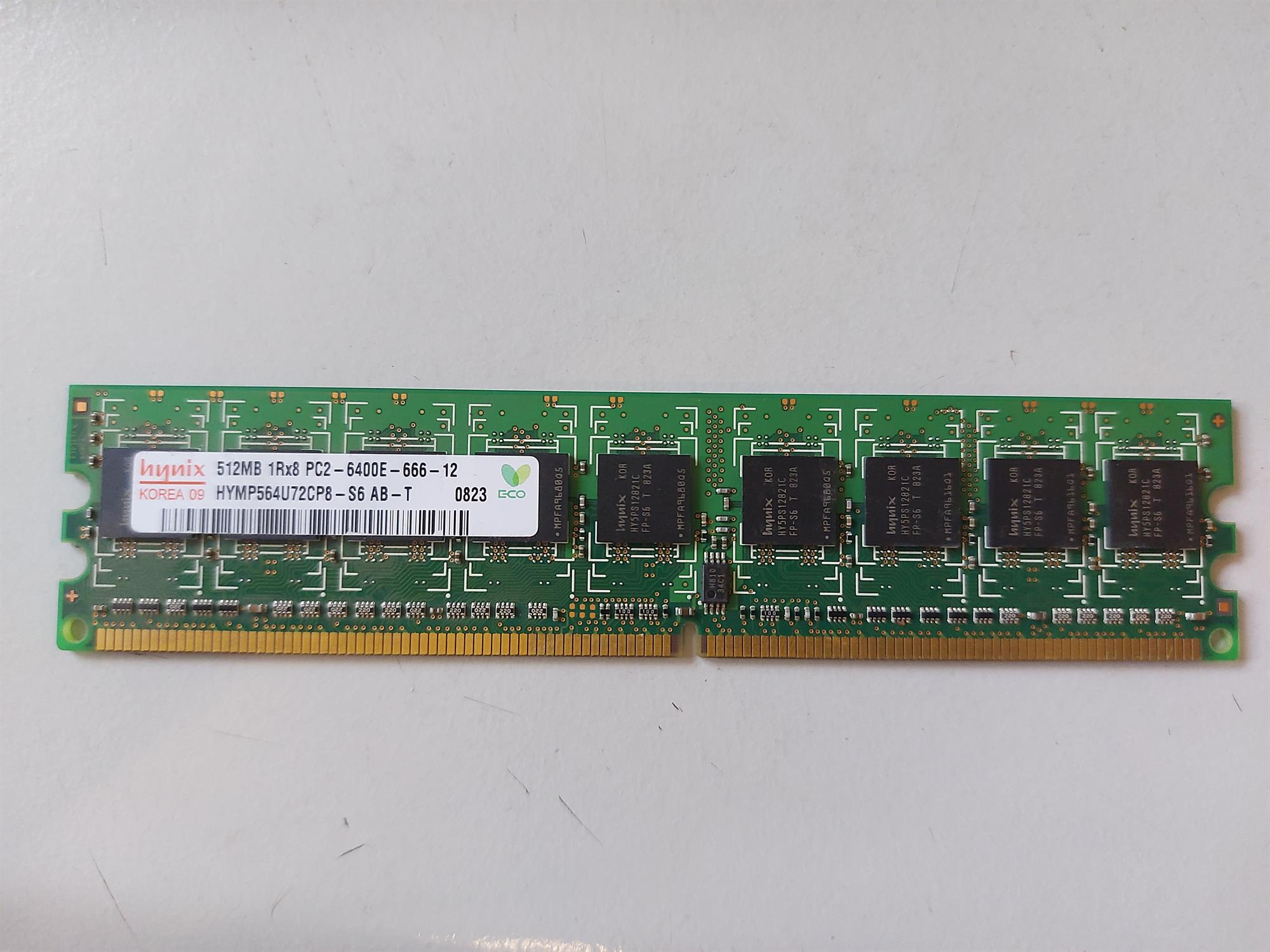 Hynix/HP 512MB PC2-6400 DDR2-800MHz ECC Unbuffered CL6 240-Pin DIMM Memory Module (HYMP564U72CP8-S6 445165-051)