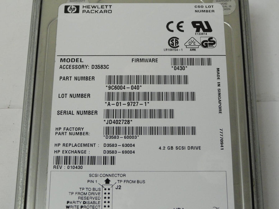 PR24684_9C6004-040_Seagate HP 4.2GB SCSI 80 Pin 7200rpm 3.5in HDD - Image2