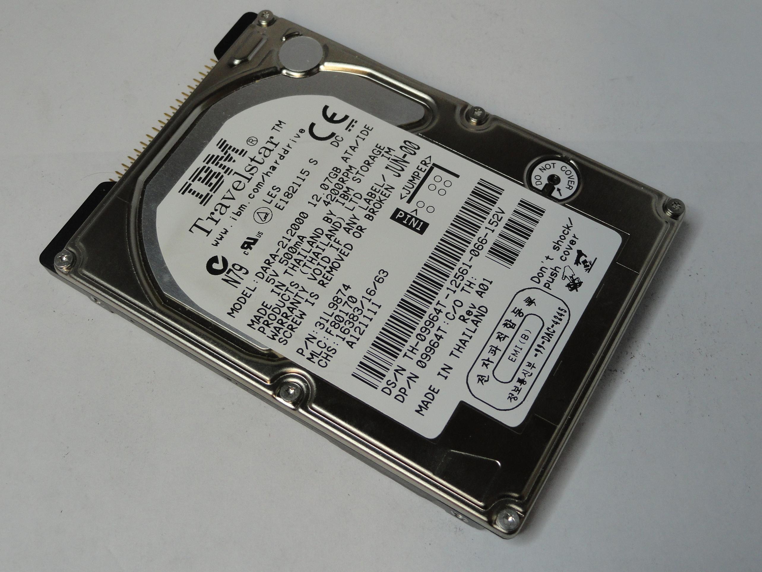 31L9874 - IBM Dell 12Gb IDE 4200rpm 2.5in HDD - Refurbished